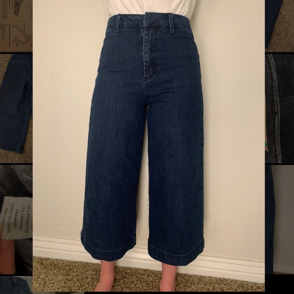 Dark wash cropped culottes!